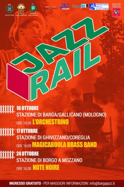 n collaborazione con BARGA JAZZ FESTIVAL, torna il Jazz Rail sulla linea Lucca-Aulla. Lo scorso anno facemmo tappa a Fornaci di Barga, mentre domenica saremo alla stazione di Ghivizzano-Coreglia 🚂
